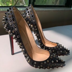 Christian Louboutin Black Pigalle Studded Heels